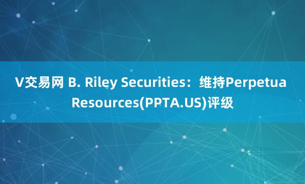 V交易网 B. Riley Securities：维持Perpetua Resources(PPTA.US)评级