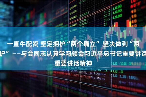一直牛配资 坚定拥护“两个确立” 坚决做到“两个维护” ——与会同志认真学习领会习近平总书记重要讲话精神